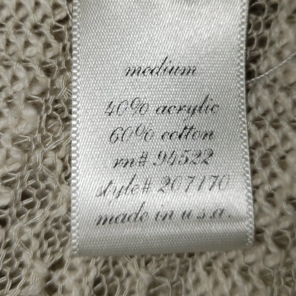 MiAmi, M, crochet and lace long (above the knee) open front cardigan Ivory color - Picture 6 of 7